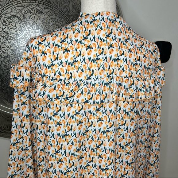 NWT Mazik Long sleeve Yellow Pattern Blouse- Size L - Picture 4 of 7